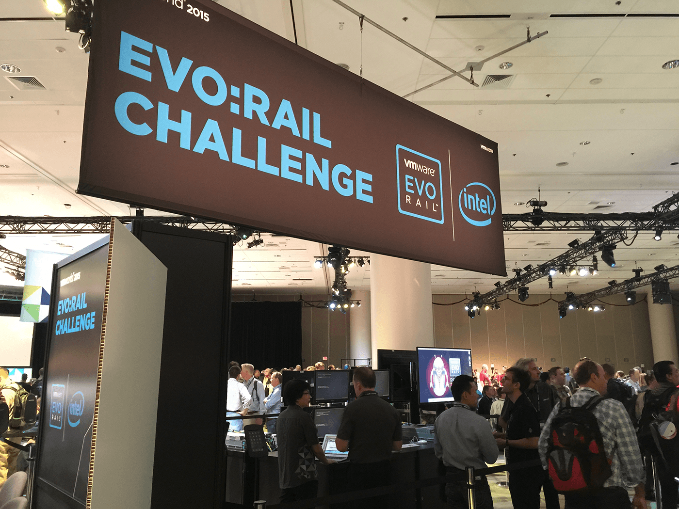 Picture of the EVO:RAIL challenge at VMworld 2015